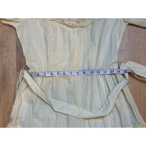 Vintage 70s Ivory Boho Praire Cottagecore Tiered Maxi Dress Crochet Bell Sleeves - Picture 9 of 16